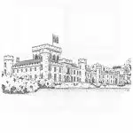 Lee Castle, Scotland illustration