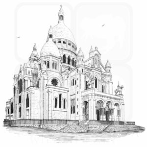 La Basilique du Sacré Cœur de Montmartre illustration