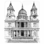 Saint Paul's Cathedral in London. England illustration