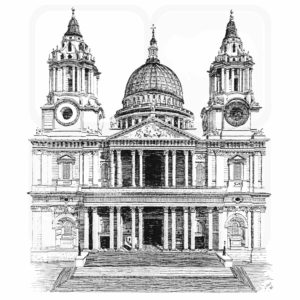 Saint Paul's Cathedral in London. England illustration