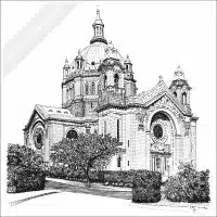 Saint Paul's Cathedral in Minnesota stock image