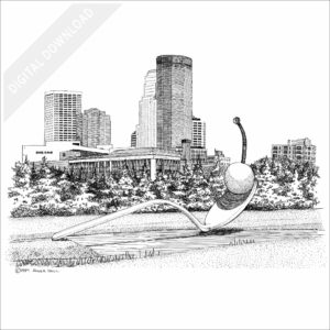 Spoonbridge & Cherry, Minneapolis Sculpture Gardens illustration