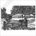 Trolley at Lake Harriet, Minneapolis stock image