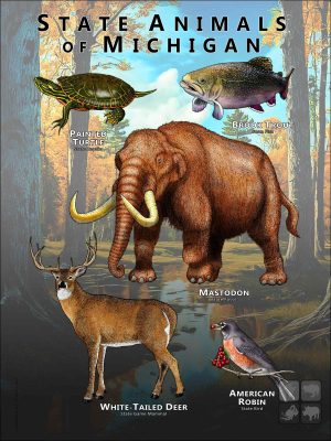 Michigan State Animals poster
