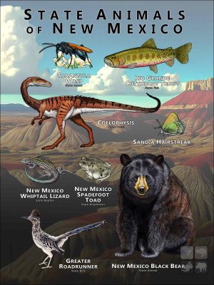 State Animals of New Mexico poster print