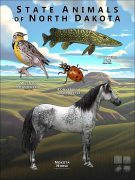 State Animals of North Dakota poster print