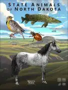 State Animals of North Dakota poster print