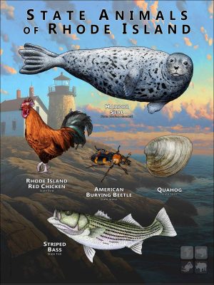 State Animals of Rhode Island poster print
