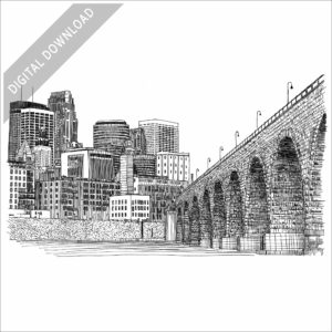 Stone Arch Bridge, Minneapolis stock image