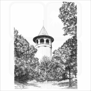 Witches Hat Water Tower illustration