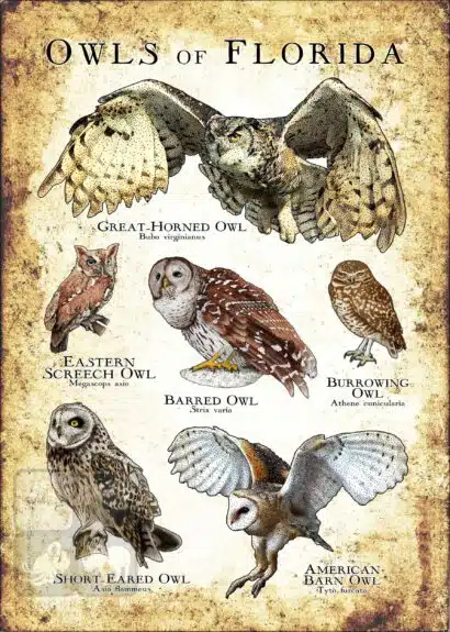 Owls of Florida Poster Print - Image 3