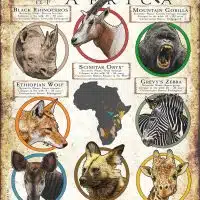 Endangered Mammals of Africa poster print
