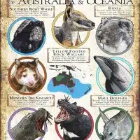 Endangered Mammals of Australia & Oceania poster print