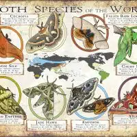 Moth Species of the World poster print