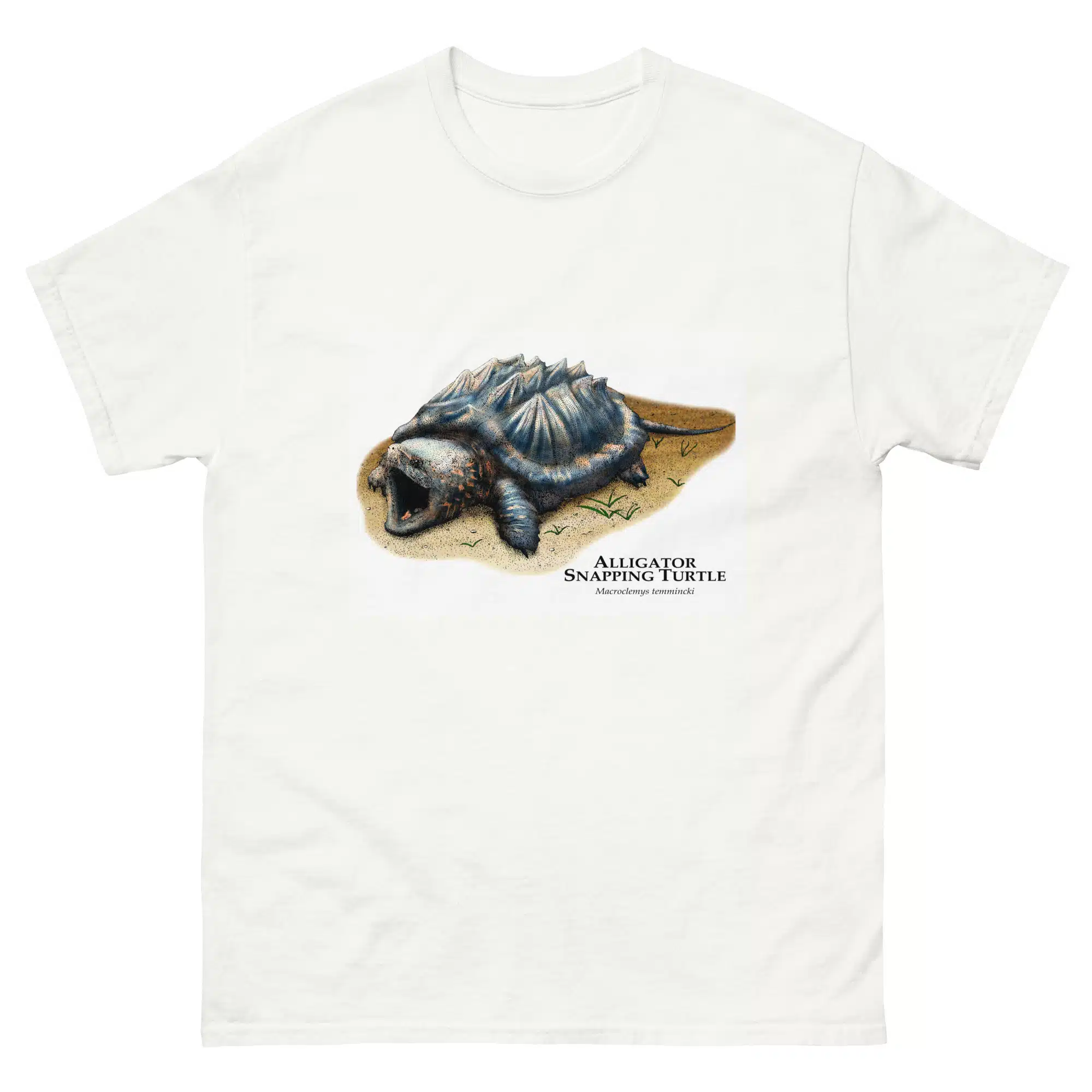 Alligator Snapping Turtle (Macrochelys temminckii) mens-classic-tee-white Alligator Snapping Turtle (Macrochelys temminckii) t-shirt
