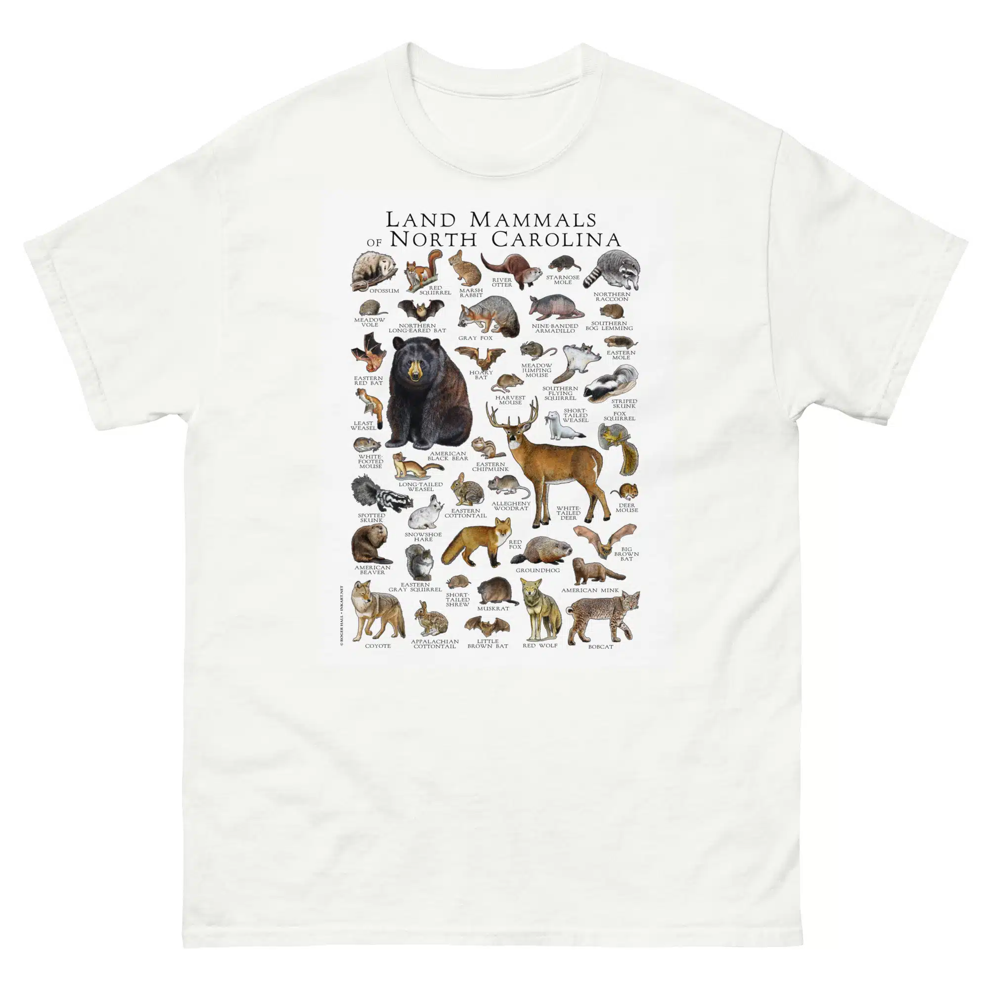 Land Mammals of North Carolina mens-classic-tee-white Land Mammals of North Carolina t-shirt