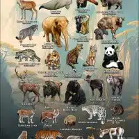 Mammals of the East Asia poster