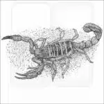 Monterey Dunes Scorpion black and white drawing