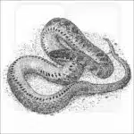 Kirtland's Snake black and white drawing