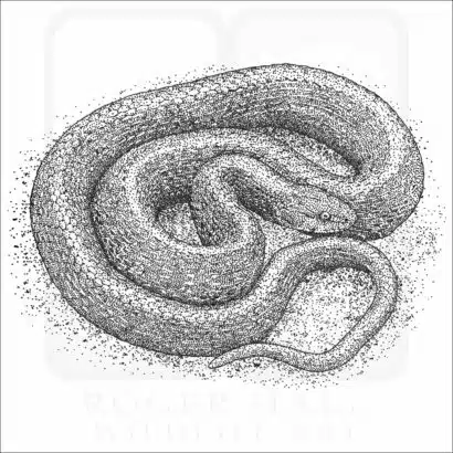 Aquatic Garter Snake black and white drawingt=