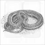 Northwestern Garter Snake black and white drawing
