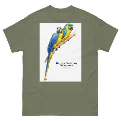 Blue and Yellow Macaw - Unisex classic tee - Image 8