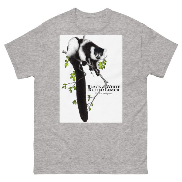 Black & White Ruffed Lemur - Unisex classic tee - Image 16