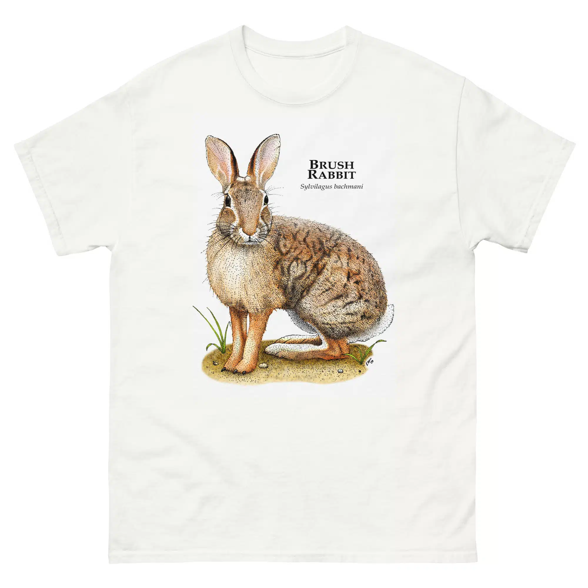 Brush Rabbit unisex-classic-tee-white Brush Rabbit (Sylvilagus bachmani) t-shirt
