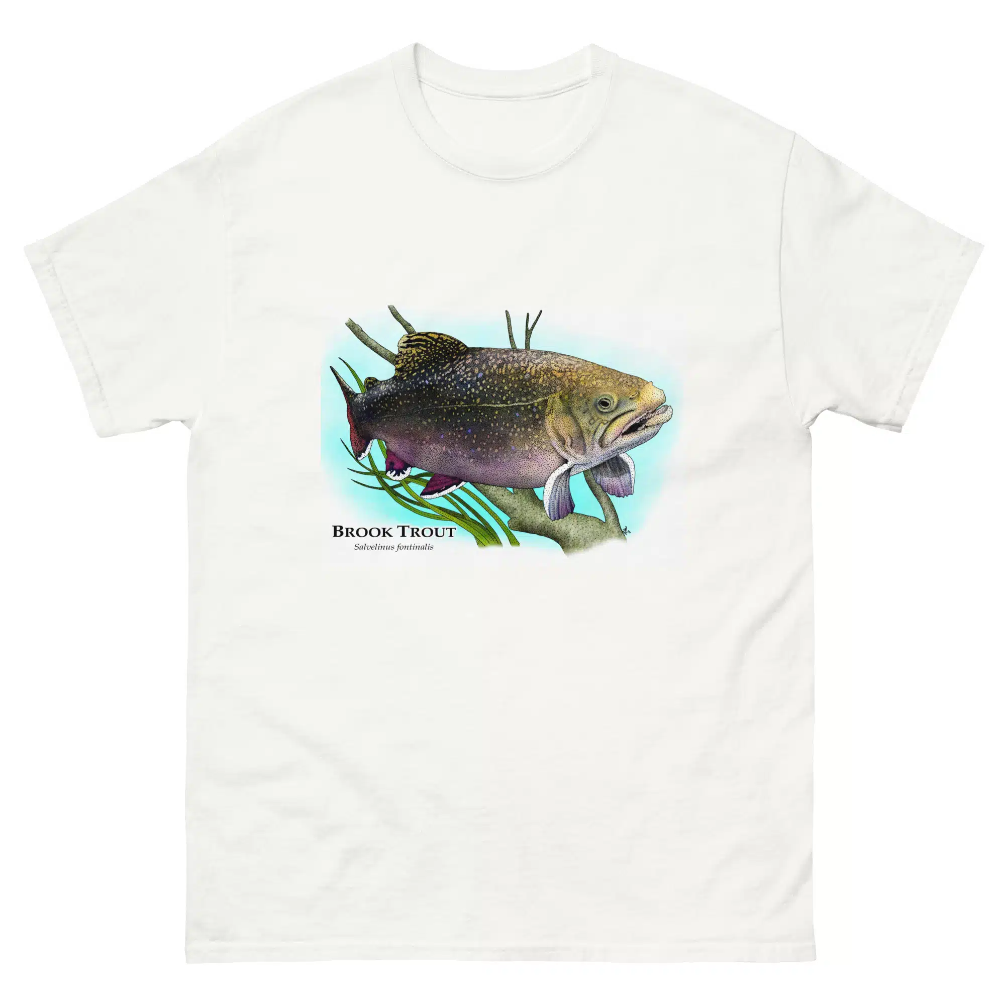 unisex-classic-tee-white-front-6785892bc0c4c.jpg Brook Trout (Salvelinus fontinalis) t-shirt