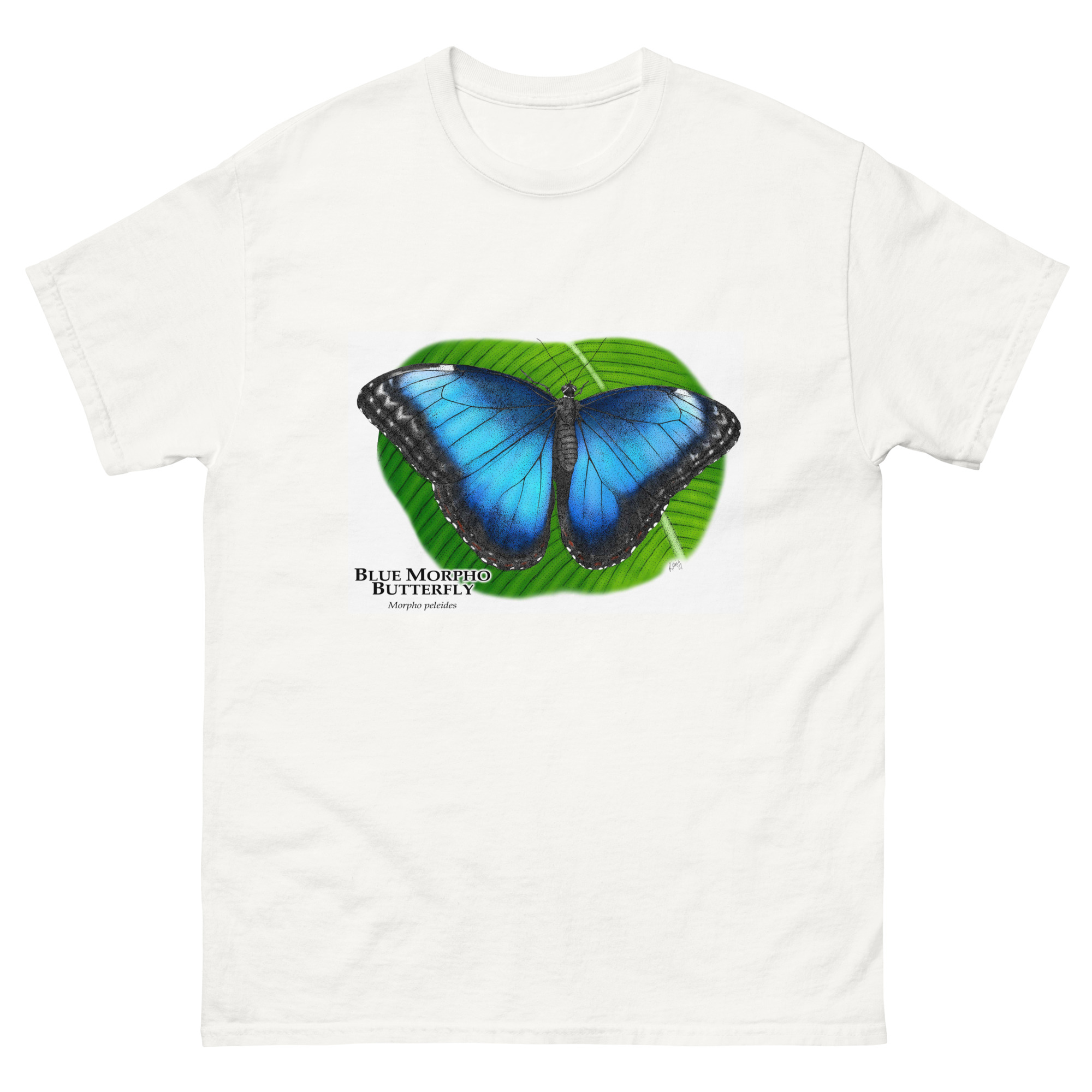 Blue Morpho Butterfly unisex-classic-tee-white Blue Morpho Butterfly (Morpho menelaus) t-shirt