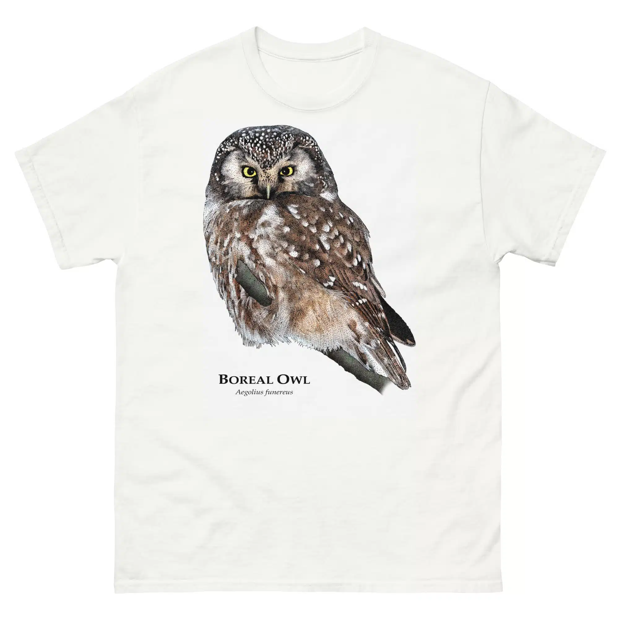 Boreal Owl (Aegolius funereus) unisex-classic-tee-white Boreal Owl (Aegolius funereus) t-shirt