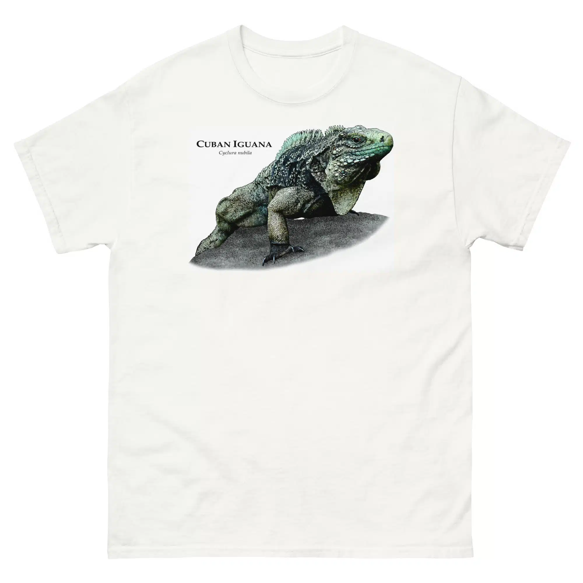 unisex-classic-tee-white-front-67a2ac658b22e.jpg Cuban Iguana - Unisex classic tee - Image 1