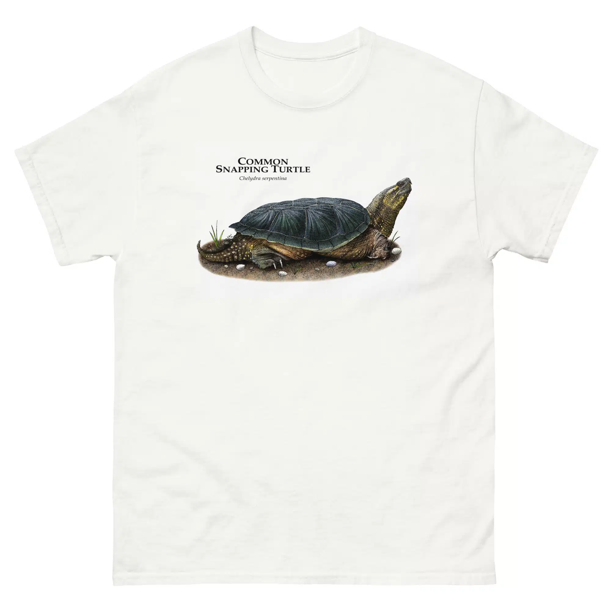 unisex-classic-tee-white-front-67a2bbdac04a4.jpg Common Snapping Turtle - Unisex classic tee - Image 1