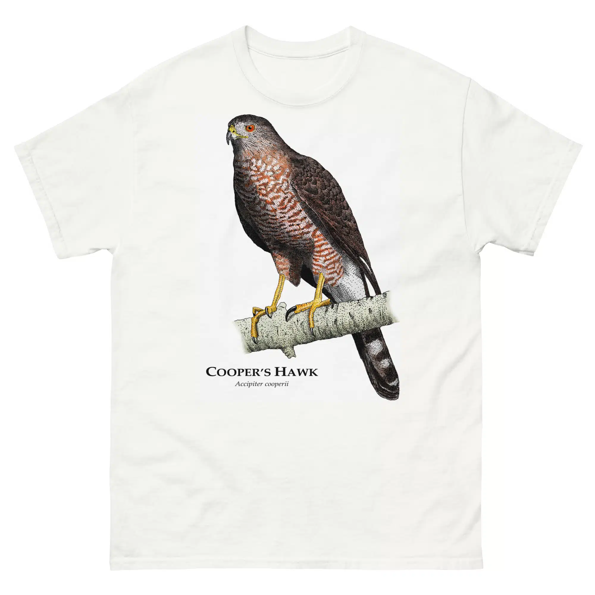 unisex-classic-tee-white-front-67b3a6594688a.jpg Cooper's Hawk - Unisex classic tee - Image 1