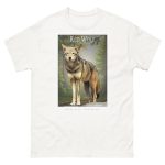 Fine art illustration of a Red Wolf printed on a hi0gh-quality 100% unisex cotton t-shirt.
