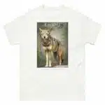 Fine art illustration of a Red Wolf printed on a hi0gh-quality 100% unisex cotton t-shirt.