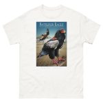 Fine art illustration of a Bateleur Eagle printed on a high-quality 100% unisex cotton t-shirt.