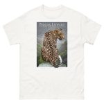 Fine art illustration of a Persian Leopard printed on a high-quality 100% unisex cotton t-shirt.