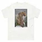 Fine art illustration of a Persian Leopard printed on a high-quality 100% unisex cotton t-shirt.