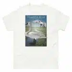 Fine art illustration of a Trumpeter Swan printed on a high-quality 100% unisex cotton t-shirt.