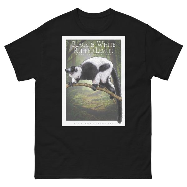 Black and White Ruffed Lemur - Unisex classic tee - Image 3