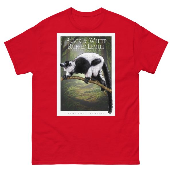 Black and White Ruffed Lemur - Unisex classic tee - Image 4