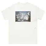 Fine art illustration of a Snowy Owl printed on a high-quality 100% unisex cotton t-shirt.