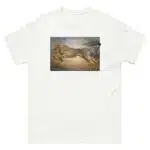 Fine art illustration of a Cheetah printed on a high-quality 100% unisex cotton t-shirt.