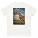 Fine art illustration of a Masai Giraffe printed on a high-quality 100% unisex cotton t-shirt.