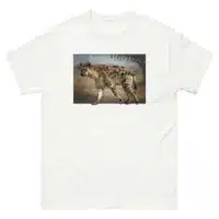 Fine art illustration of a Spotted Hyena printed on a high-quality 100% unisex cotton t-shirt.