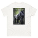 Fine art illustration of a Mountain Gorilla printed on a high-quality 100% unisex cotton t-shirt.