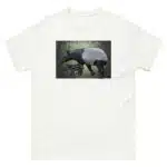 Fine art illustration of a Malayan Tapir and Young printed on a high-quality 100% unisex cotton t-shirt.