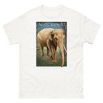 Fine art illustration of an Asiatic Elephant printed on a high-quality 100% unisex cotton t-shirt.