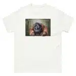 Fine art illustration of a Bornean Orangutan printed on a high-quality 100% unisex cotton t-shirt.